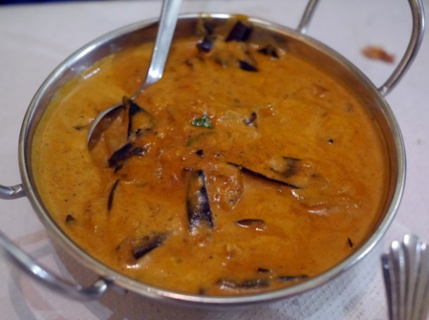 aubergine curry at apollo banana leaf
