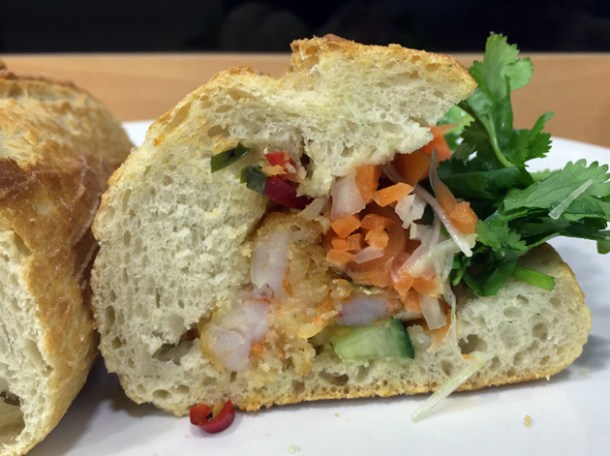 chilli salted prawns at carrots and daikon