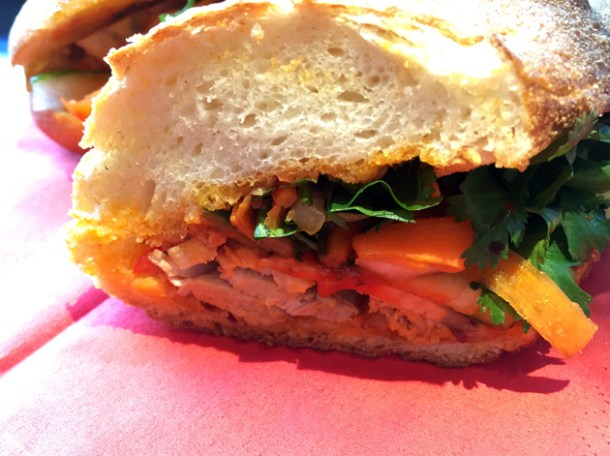 grilled chicken banh mi at bun cha hoxton