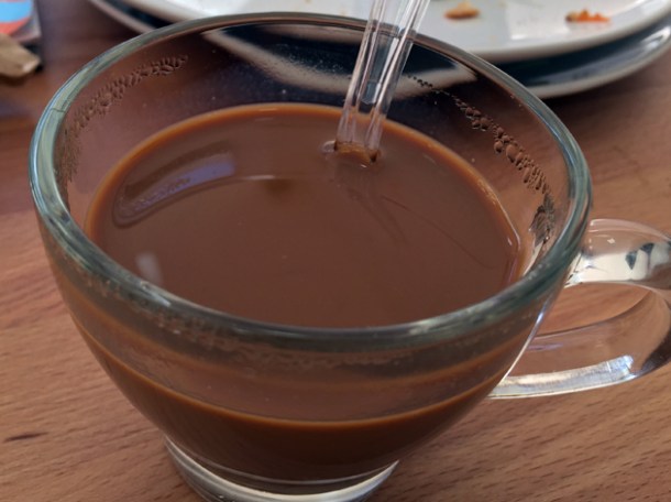 low sweetness Vietnamese coffee at carrots and daikon