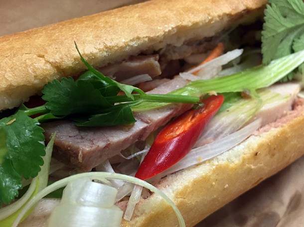 shredded pork banh mi at east street