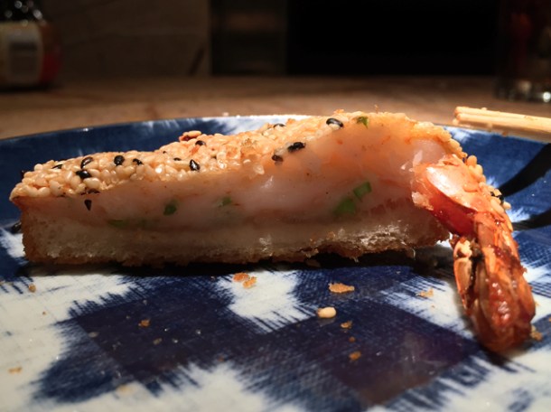 prawn toast at alan yau duck and rice