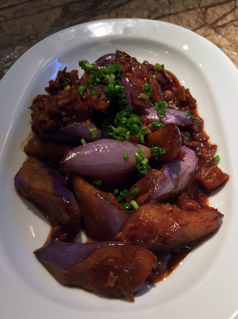 steamed aubergine at the duck and rice
