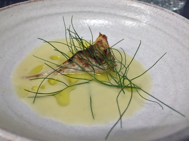 artichoke with fennel oil and garlic cream at pidgin