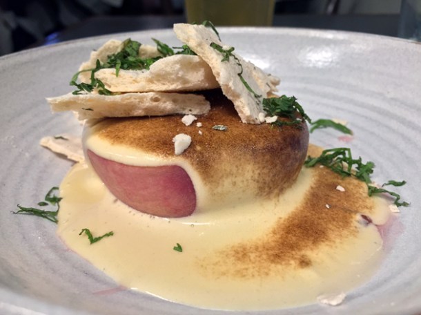 pickled peach pudding at pidgin