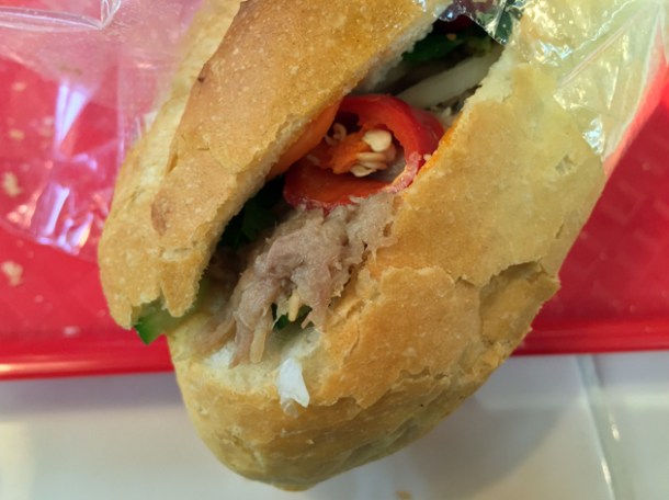 caramel pork banh mi at hop