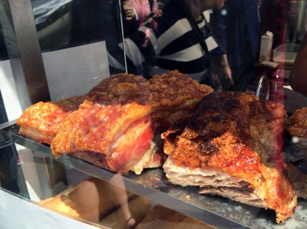 roast pork at vietnamese street food whitecross market