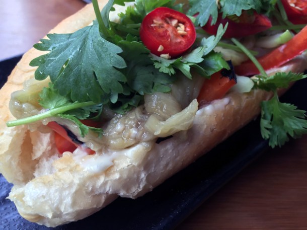vegetarian banh mi at house of ho
