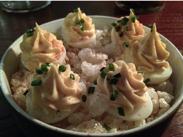 devilled quail eggs at shotgun