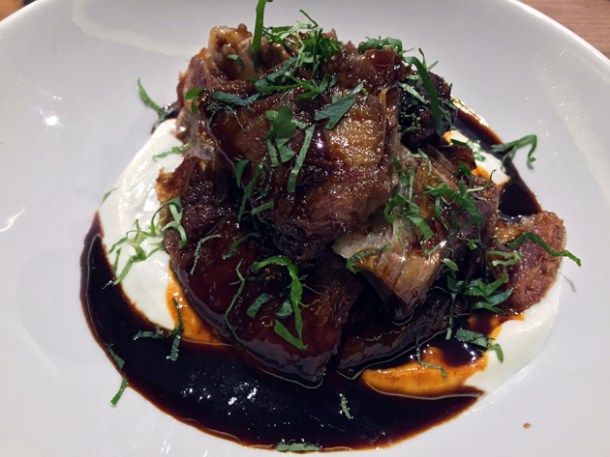 crispy pomegranate lamb at oklava