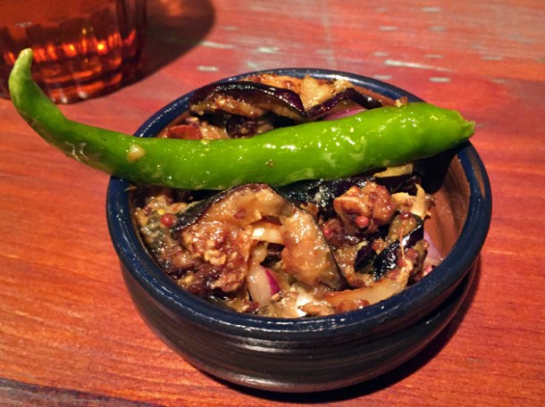 pickled aubergine at hoppers