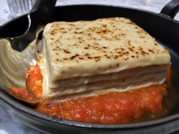 rabbit confit lasagna at the ninth