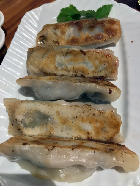 fried pork and seaweed dumplings at xi'an impression