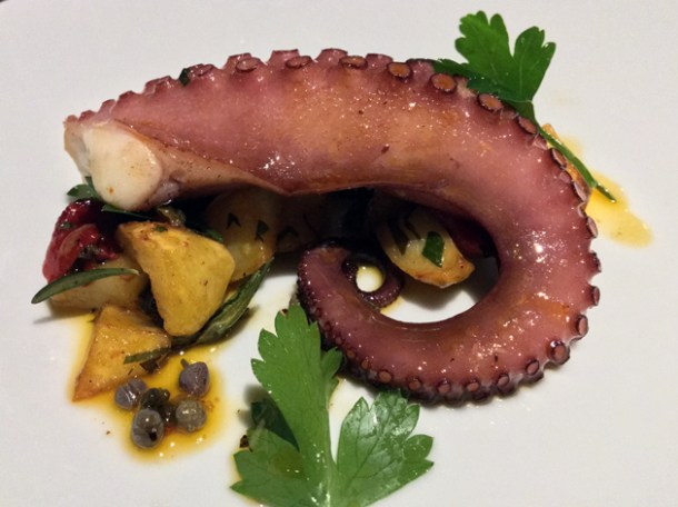 grilled octopus at osteria barbican