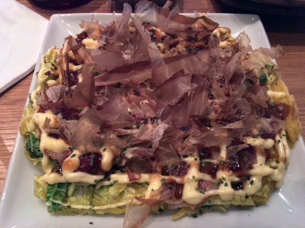 okonomiyaki at yumi izakaya