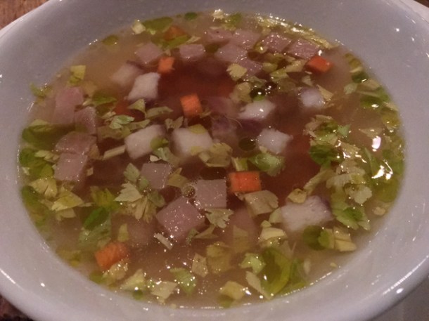 smoked eel broth at pitt cue city