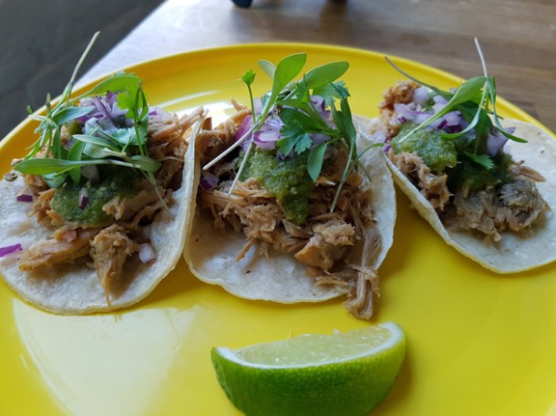 pork tacos at santo remedio