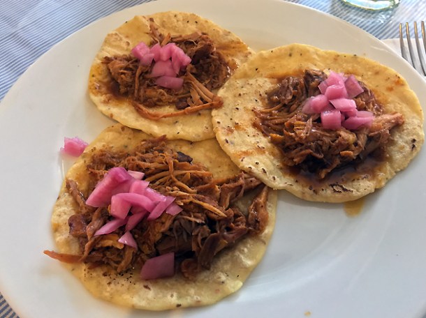 pork tacos breakfast at la chaya maya