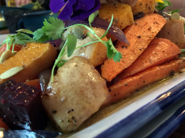 roasted vegetable salad at santo remedio