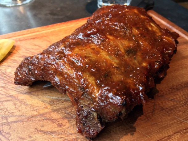 baby back ribs at bukowski grill soho