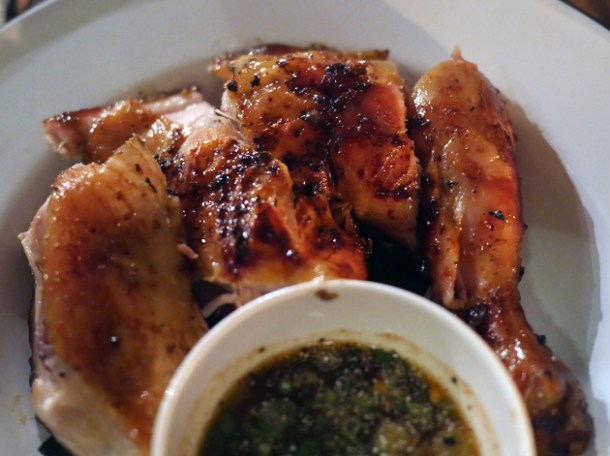 grilled chicken leg with tamarind dipping sauce at som saa whitechapel