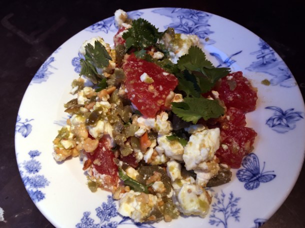 pickled watermelon salad at bukowski grill soho