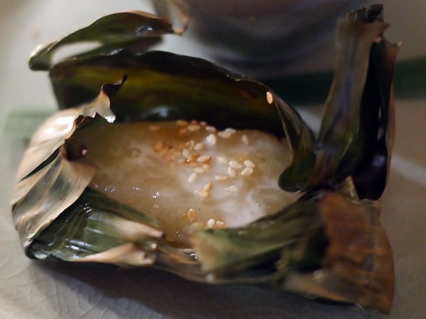 poached jackfruit grilled rice at som saa