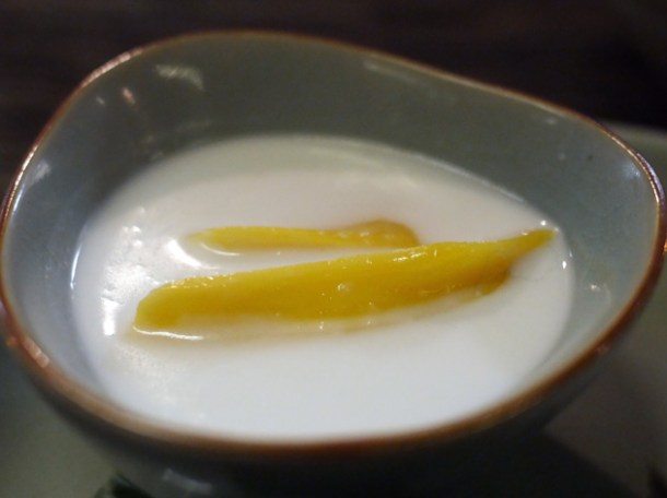 poached jackfruit in coconut cream at som saa the city