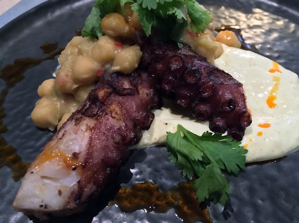 octopus and chickpeas at the barbary