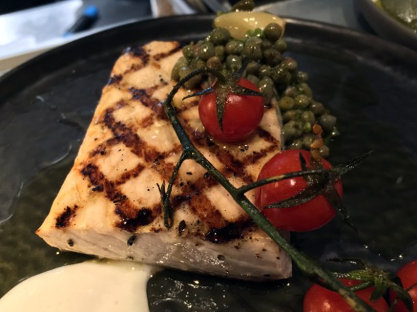 swordfish with capers and tomatoes at the barbary