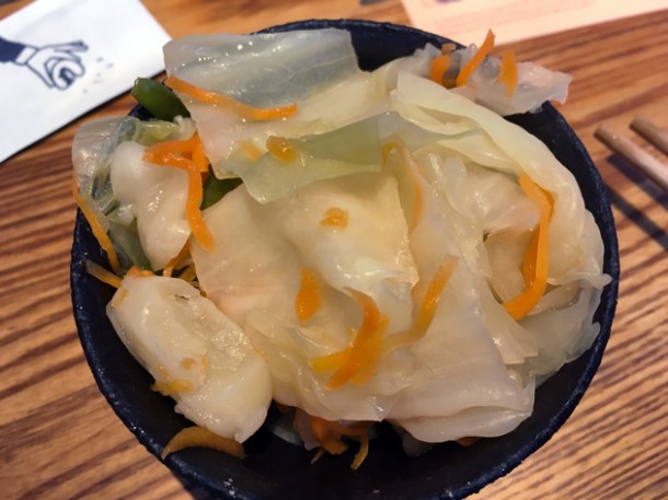 pickled cabbage at bao tottenham court road