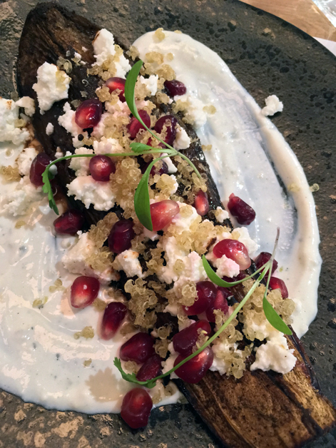 aubergine with quinoa at foley's fitzrovia