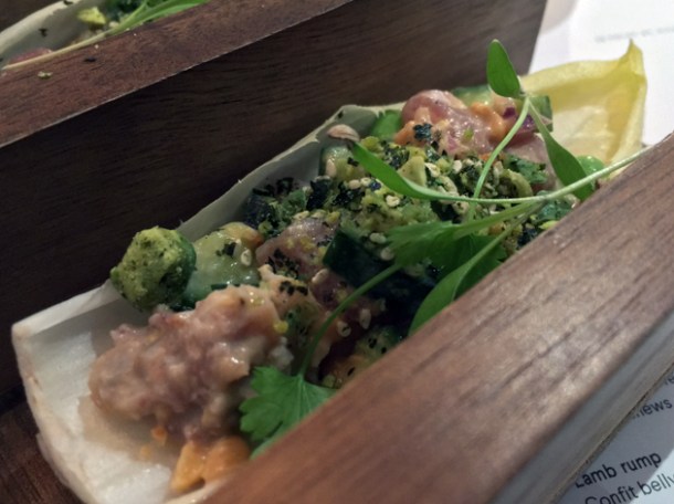 ceviche endive tacos at foley's fitzrovia