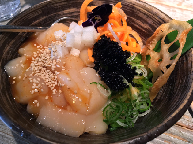 scallop poke at black roe london