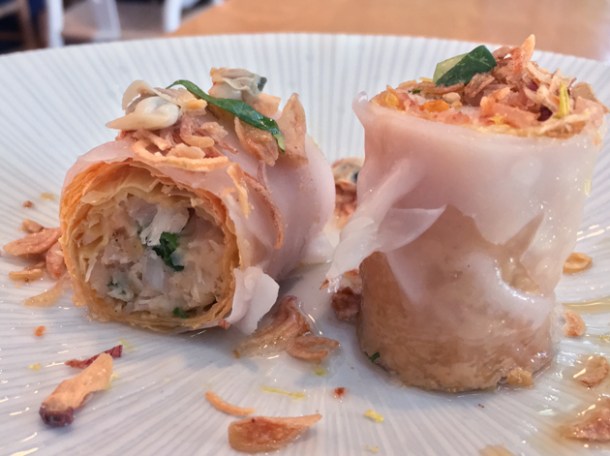 bean curd crab and cockle cheung fun at a wong