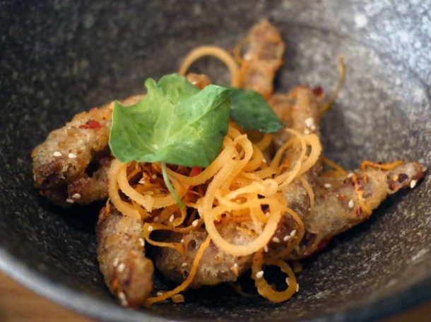 deep fried duck with chilli at a wong