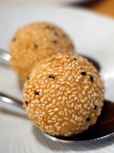 foie gras gelationous rice ball at a wong