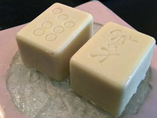 white chocolate filled with strawberry ice cream at a wong