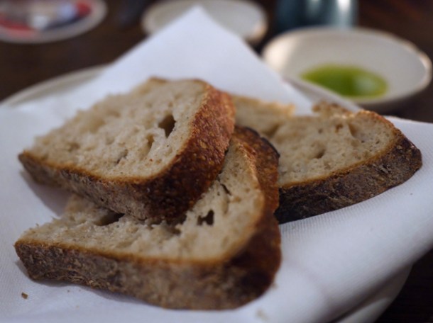 bread and olive oil at luca