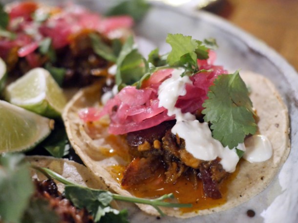 pork tacos at breddos tacos clerkenwell