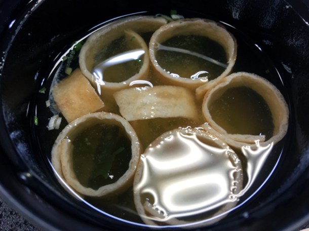 miso soup with potato at ryokan adumaya