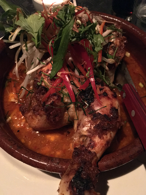 chicken and minced prawn red curry at farang highbury
