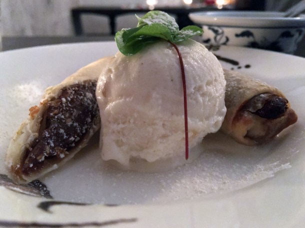 date pancakes with ginger ice cream at madame d spitalfields