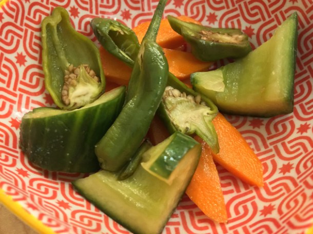 japanese pickled vegetables at machi-ya