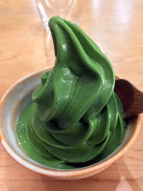soft serve matcha ice cream at machi-ya