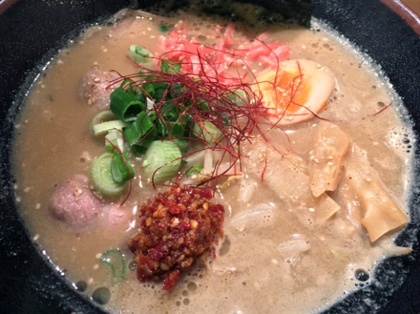 spicy tonkotsu ramen at okan ramen brixton