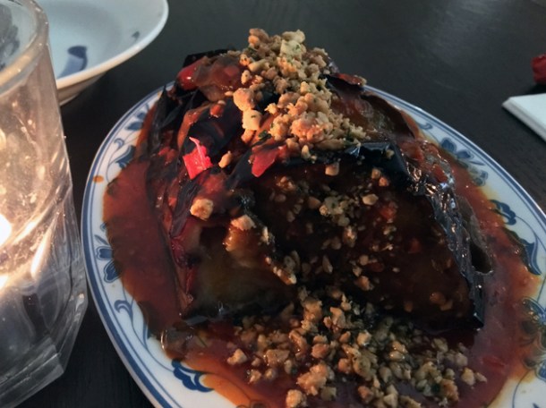 stuffed aubergine at madame d