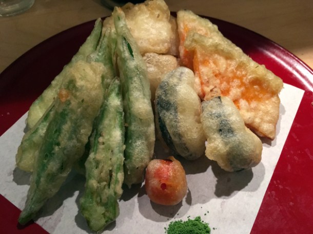 vegetable and monkfish tempura at okan ramen brixton