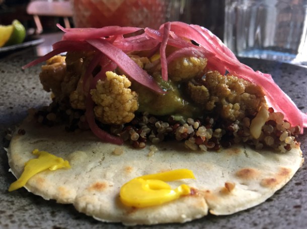 ital veg cauliflower tacos at tienda roosteria