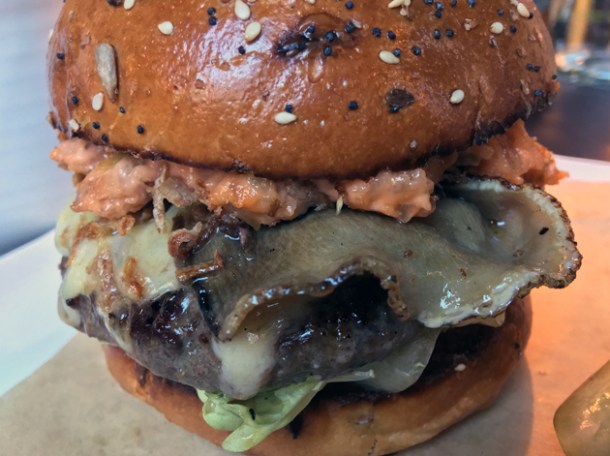 burger with ox tongue at the wigmore london